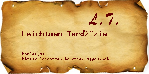 Leichtman Terézia névjegykártya